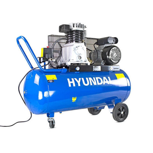 Hyundai 100 Litre Electric Air Compressor, 14CFM/145psi, Twin Cylinder, Belt Drive 3hp | HY3100P
