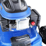 Front of the lawnmower with the electric start button