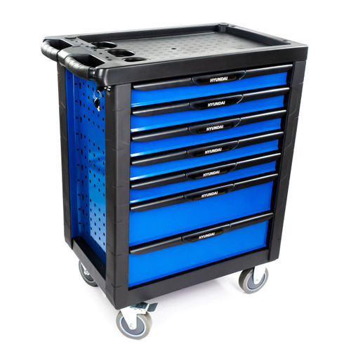 Hyundai 175 Piece 7 Drawer Castor Mounted Roller Tool Chest Cabinet | alternate front view