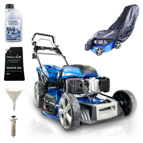 Hyundai 196cc 4in1 Electric-Start Self-Propelled Petrol Lawnmower And Extras