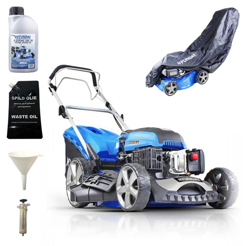 Hyundai 51cm Cut 20" 196cc Self Propelled Petrol Lawnmower And Extras