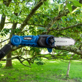 Pruning a tree with the Hyundai long reach cordless pruner