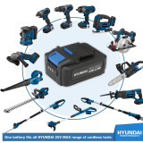Hyundai 2x 20v (40V) Cordless Garden Tiller, 360mm Width, 220mm Depth, Brushless Motor, Li-Ion Batteries | HY2198