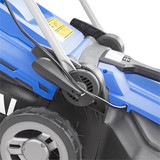Handle height adjustment. striped lawn roller lawnmower