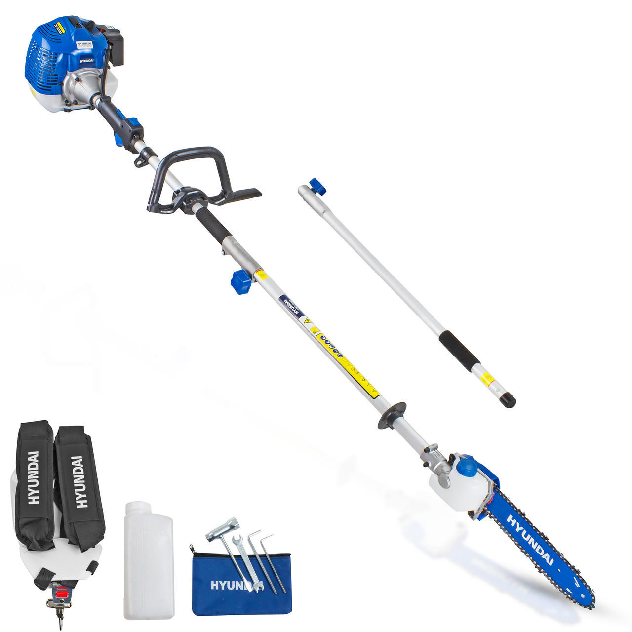 Hyundai 52cc Petrol Pole Saw Pruner Chainsaw 2.7m Long Reach 260mm Cutting Width | HYPS5200X