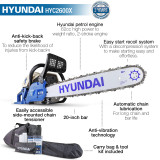 Key Features of the Hyundai 20" 62cc Petrol Chainsaw
