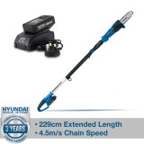 Hyundai Cordless Pole Saw, Pruner, 2.3m Long Reach, 20V 2Ah Li-Ion Battery | HY2192