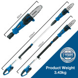 Hyundai Cordless Pole Saw, Pruner, 2.3m Long Reach, 20V 2Ah Li-Ion Battery | HY2192